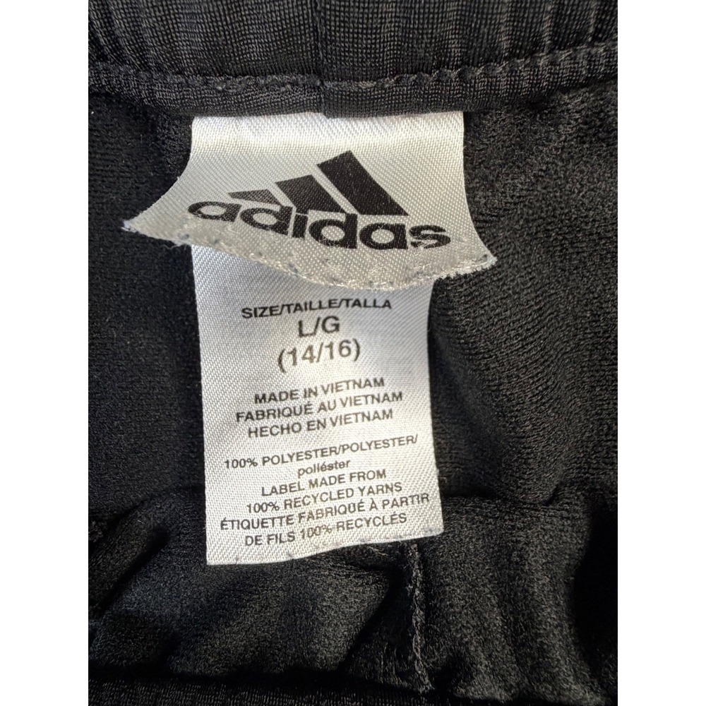 Adidas Boys Track Pants Black White 3-Stripe Joggers Size L 14/16 AR5645 - Picture 6 of 8